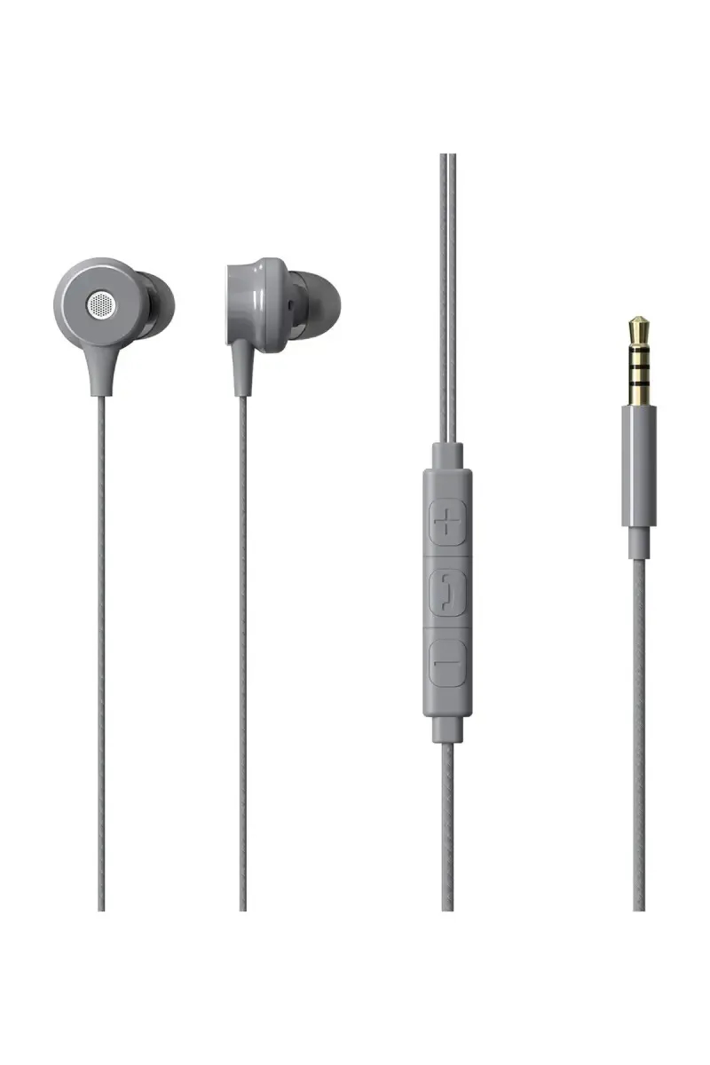 Zebronics Buds 20 3.5mm In Ear Wired Earphone with Mic, 14mm Drivers, In Line Mic (Grey)