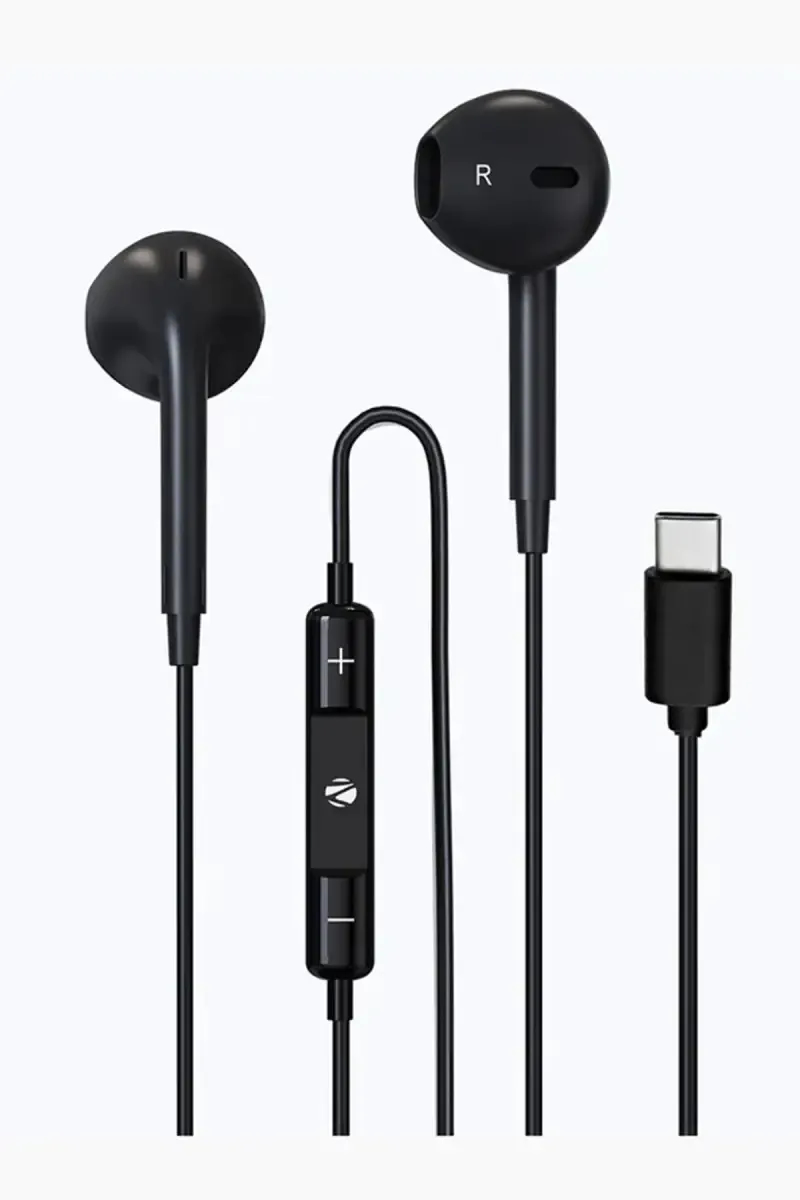 Zebronics Buds 30C Type-C In Ear Earphone with 14.2mm Drivers, In Line Mic (Black)